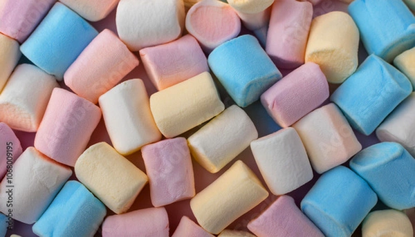 Obraz カラフルなマシュマロが敷き詰められた背景