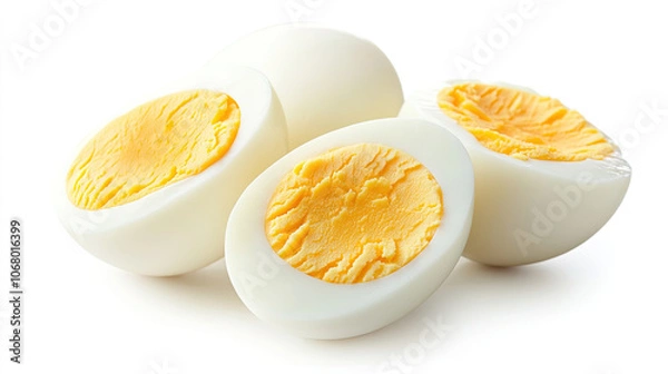 Obraz Boiled Egg Photography on White Background