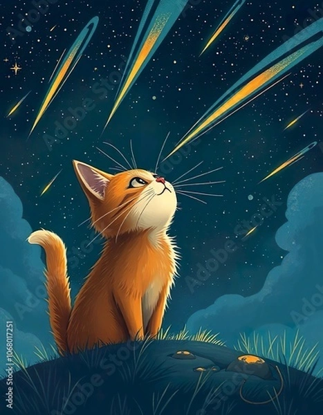 Obraz cat on the moon