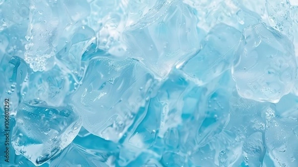 Fototapeta Stunning Geometric Blue Ice Texture Background: A Cool Vision of Beauty