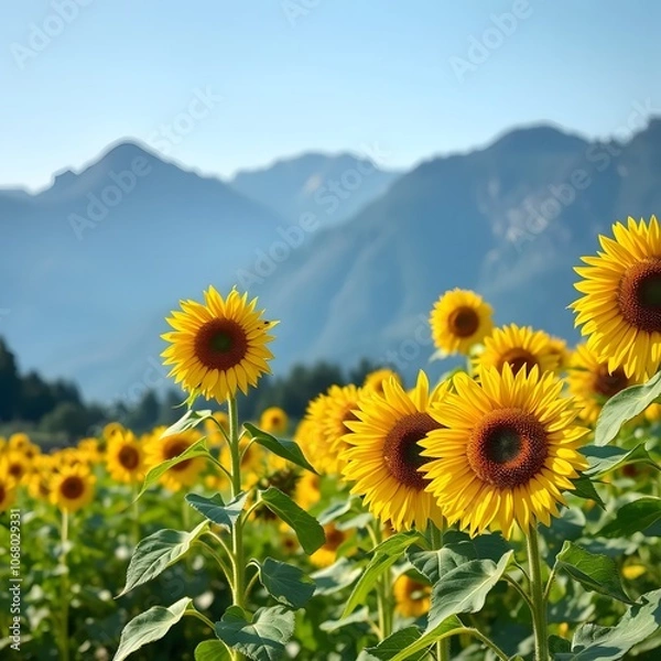 Obraz sunflower field with sky