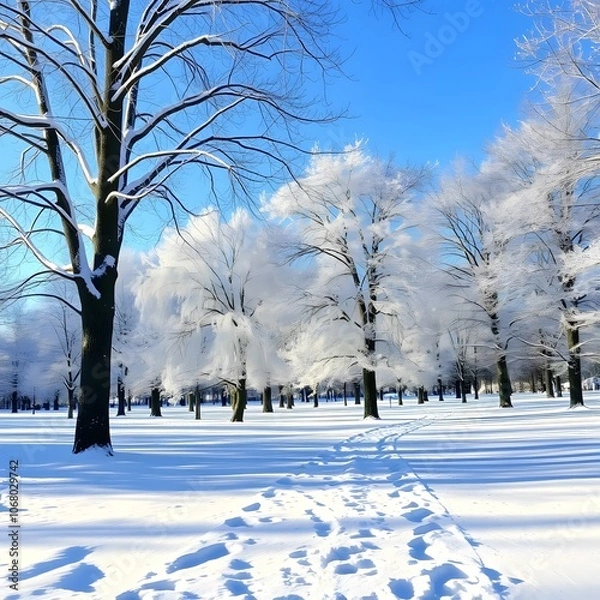Obraz winter landscape with trees