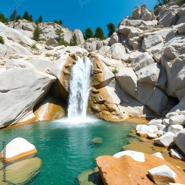 Obraz waterfall in the mountains