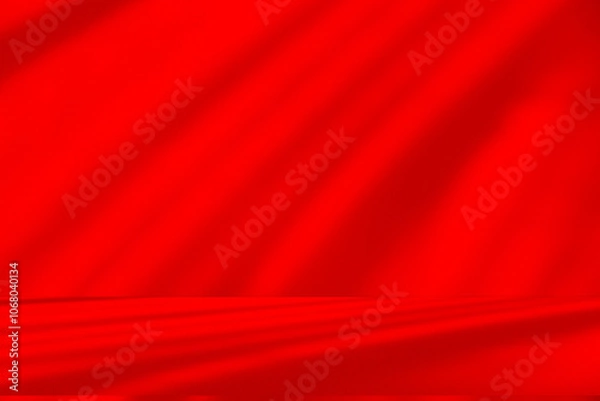 Fototapeta Wall interior background, studio and backdrops show products.with shadow from window color Red background for text insertion and presentation product
