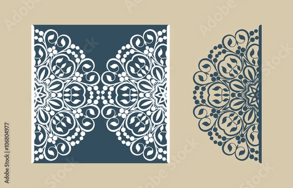 Obraz Template greeting card with openwork pattern