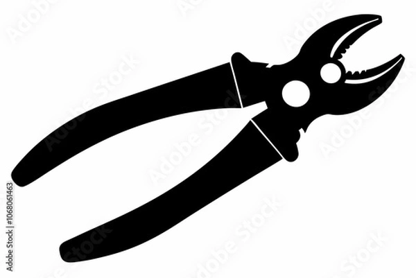 Obraz pliers silhouette, pliers icon vector, black pliers symbol, pliers sign
