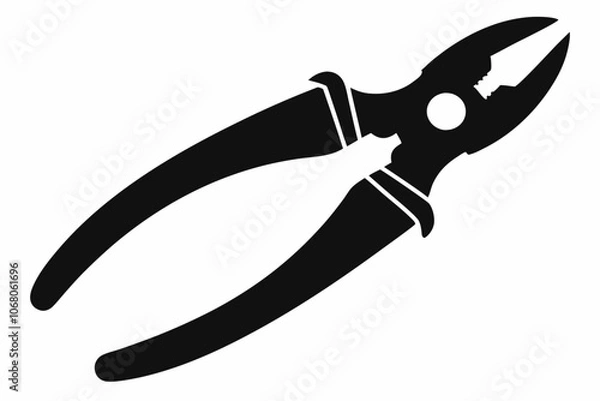 Obraz pliers silhouette, pliers icon vector, black pliers symbol, pliers sign
