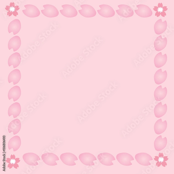 Fototapeta Pink cherryblossom lobe frame background