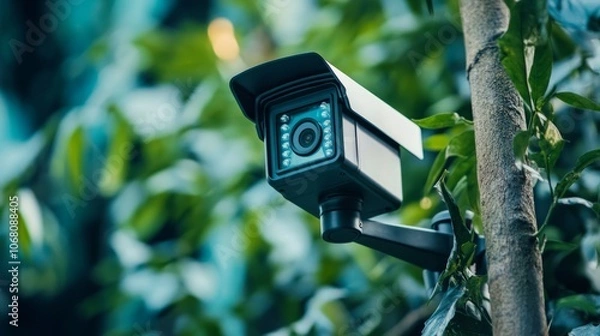 Obraz AI-powered security cameras monitoring activity in real-time.