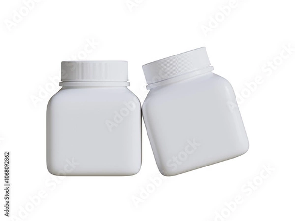 Fototapeta White packaging plastic bottle isolated.