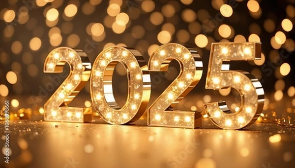 Fototapeta golden new year 2025