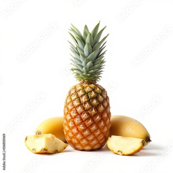 Fototapeta pineapple on white