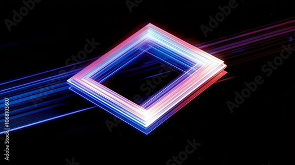 Fototapeta Illuminate Your Space with Vibrant Neon Frames in an Abstract Design