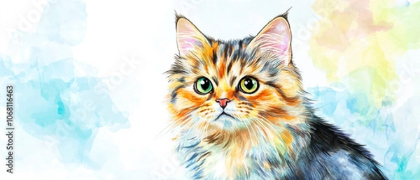 Fototapeta Selkirk Rex Watercolor Illustration: A12 Simple Make