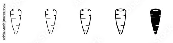 Fototapeta carrot icon Simple outline illustration