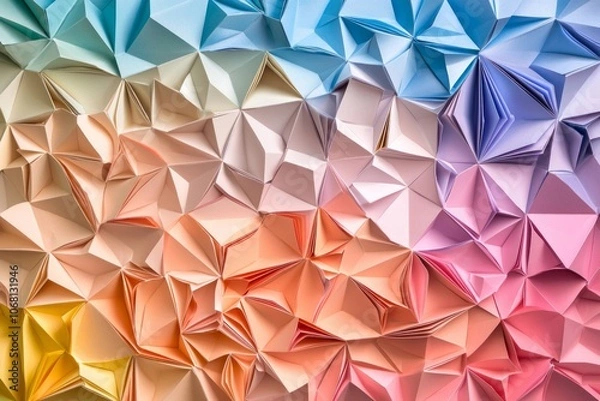 Obraz Folded paper in clean pattern with gradient colors 