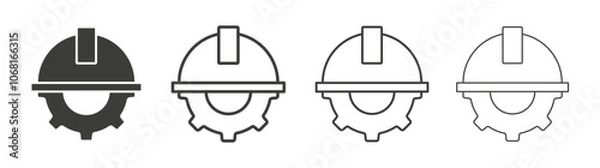 Fototapeta Construction worker icon pack. vector illustration