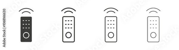 Obraz Remote icon set vector in black and white colors