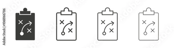 Fototapeta Tactics icon set vector in black and white colors