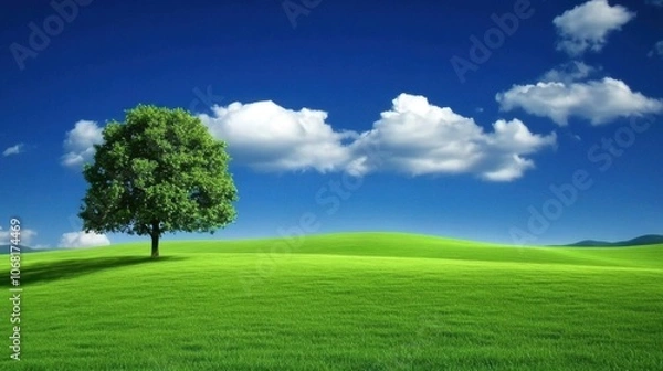 Obraz Verdant Meadows: A Tranquil Natural Landscape