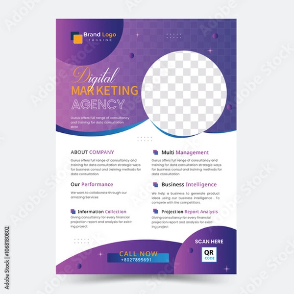 Obraz Flyer Template Design, Business Flyer Design, Modern Business Flyer Design, Unique Business Flyer Design