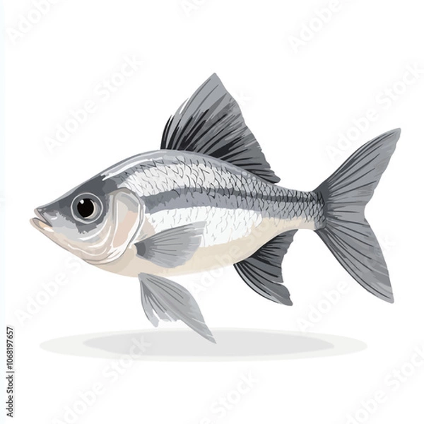 Fototapeta Fish on a white background. Vector illustration for your design 