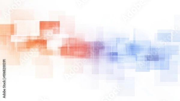 Fototapeta Abstract background with layered squares, vibrant geometric composition creating depth and dimension