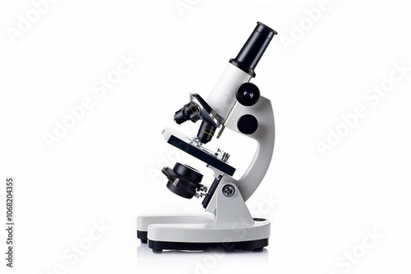 Fototapeta Modern microscope isolated on white. Medical equipment