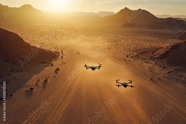 Obraz Drone Adventure in Desert Landscape