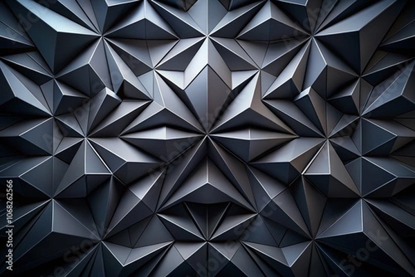 Fototapeta Captivating Abstract Geometric Black Texture with Striking 3D Effect for Urban Exploration Photography Enthusiasts and Modern Art Lovers