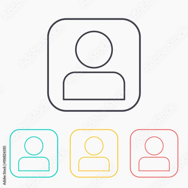 Fototapeta color icon set of person avatar