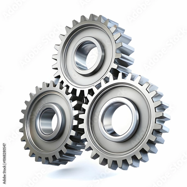 Obraz this-gear-made-by-3-gharries-on-white-background