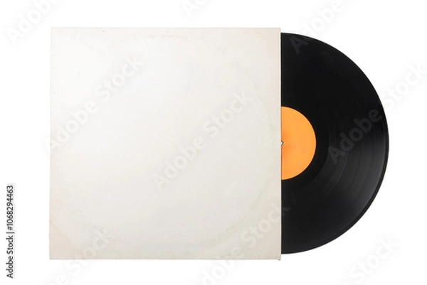 Fototapeta Vynil record in old blank white paper cover
