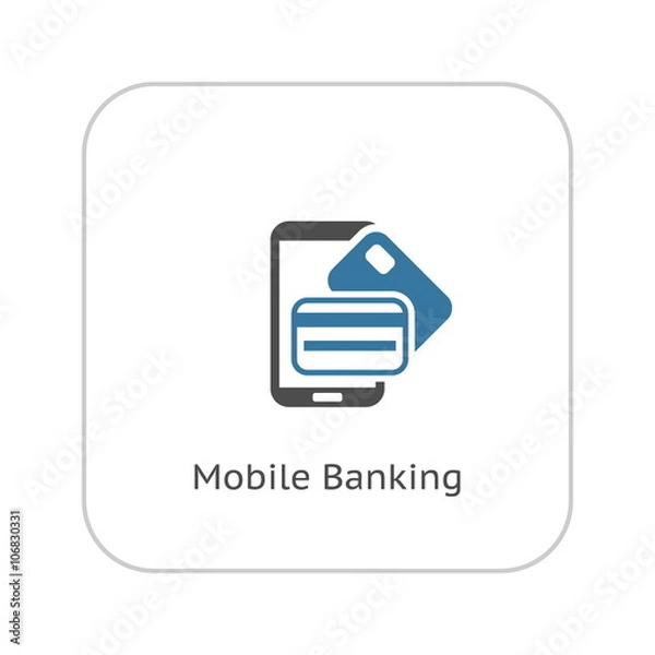 Obraz Mobile Banking Icon. Flat Design.