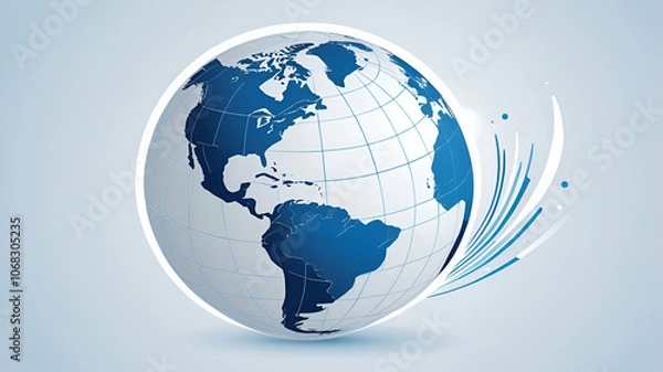 Fototapeta world map with globe