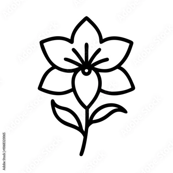 Obraz azalea flower vector icon, vector flower illustration, flower icon - simple vector illustration of a azalea flower, ideal for floral designs, botanical art, and nature-themed projects..