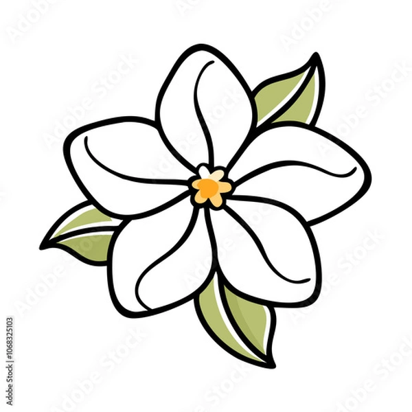 Fototapeta jasmine flower vector icon, vector flower illustration, flower icon - simple vector illustration of a jasmine flower, ideal for floral designs, botanical art, and nature-themed projects..