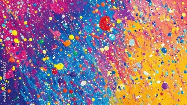 Fototapeta Vibrant Abstract Splatter Art in Bright Colors