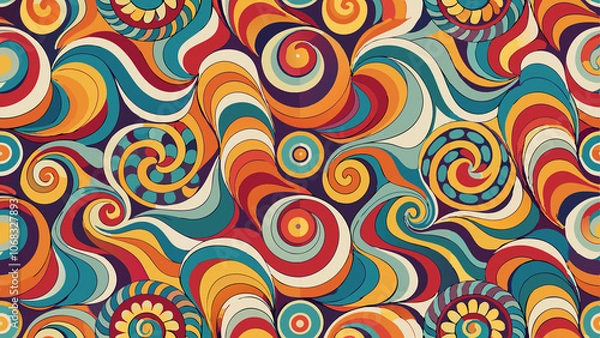 Fototapeta Abstract Retro Psychedelic Swirl Pattern