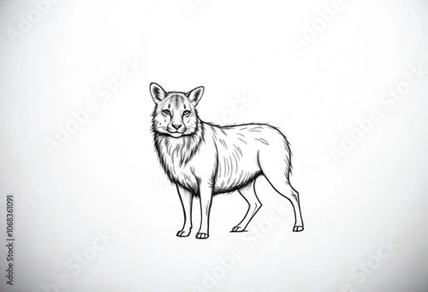 Fototapeta sketch of a wolf