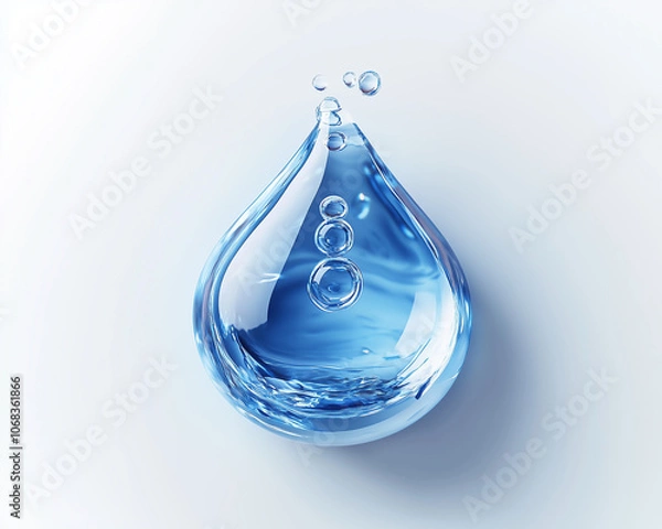 Obraz close-up delicate beauty of a single water droplet. The droplet's translucent body allows light