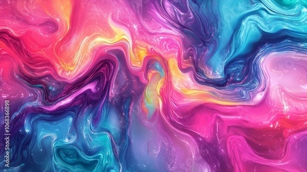 Obraz Colorful Neon Swirl in Pastel Tones