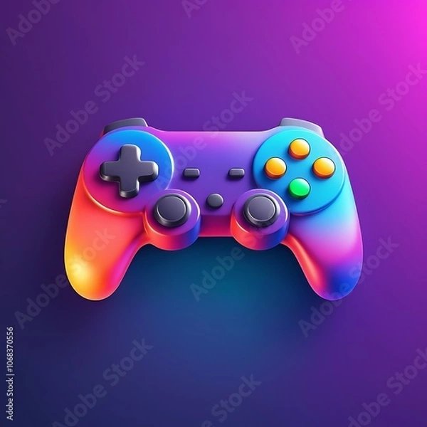 Obraz Abstract Freeform Game Controller Icons, Ai generated Images