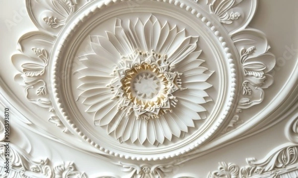 Fototapeta Stretch ceiling decoration model. mandala and decorative frame copy space