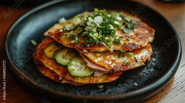 Fototapeta Crispy Slices of Peking Duck Close Up
