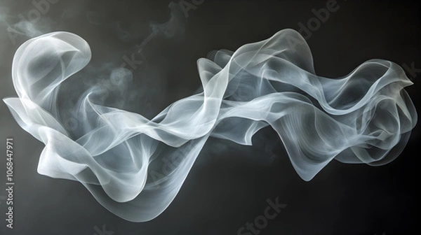 Obraz Abstract white smoke on dark background.