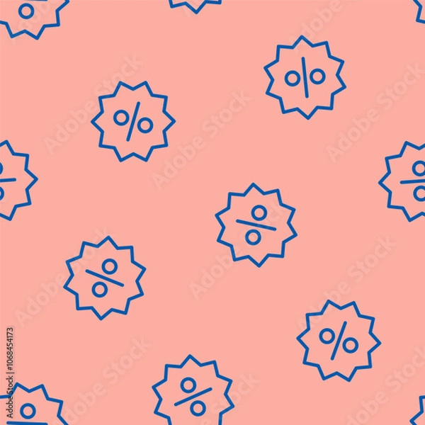 Obraz Pink seamless pattern with blue percentage symbols