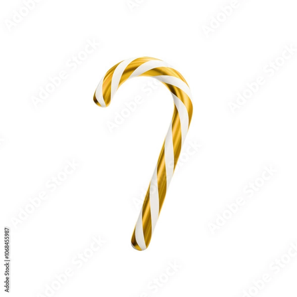 Obraz Gold candy cane, Christmas ornament 