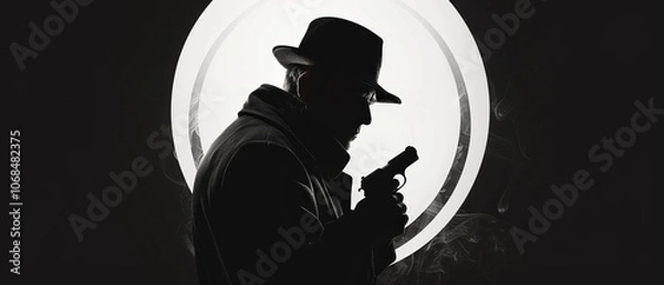 Fototapeta Shadows of Deception: A Noir Tribute to 1950s Detective Films