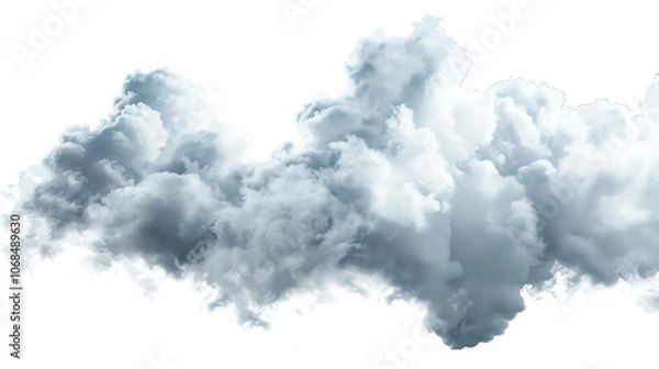 Obraz A large, fluffy cloud with a silver lining. It is isolated on a white background.